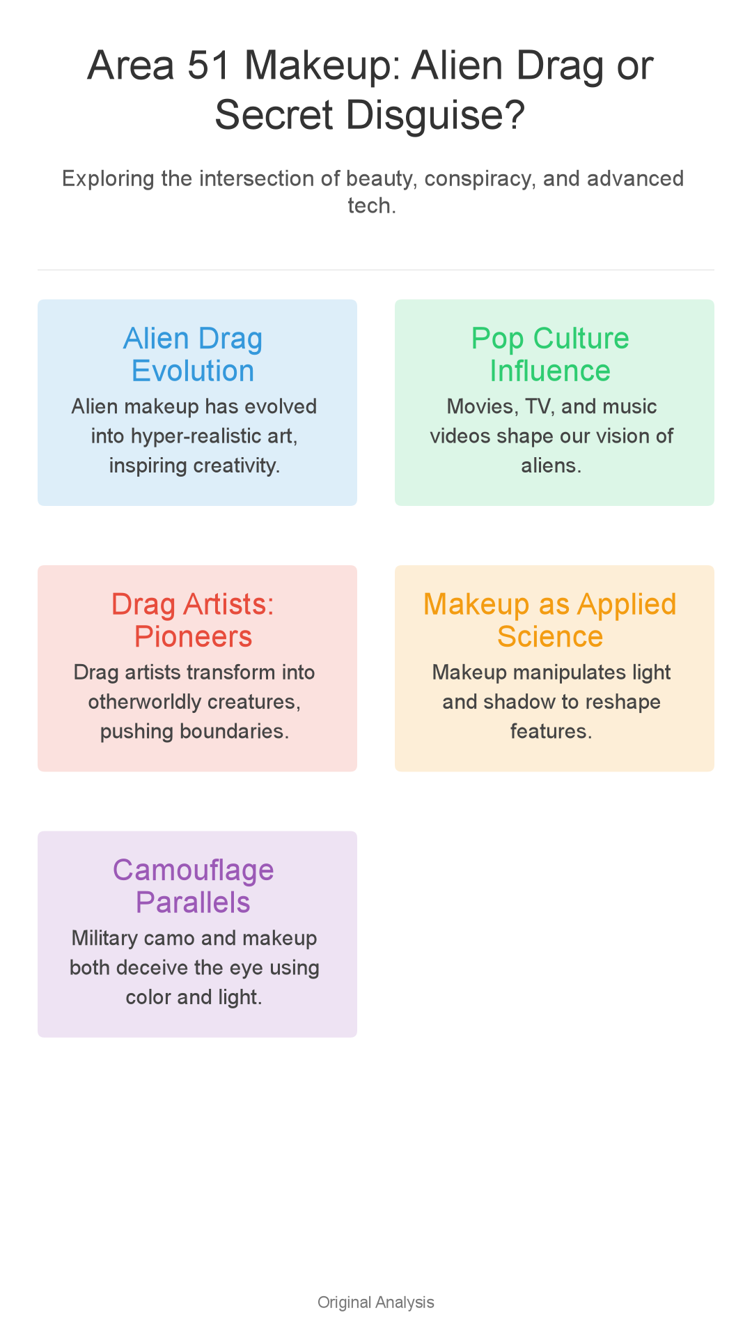 Infographic: Area 51 Makeup: Alien Drag or Top-Secret Disguise Tech?