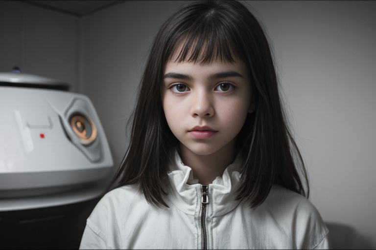 A split screen showing a TikTok dance on one side and a scary AI robot on the other